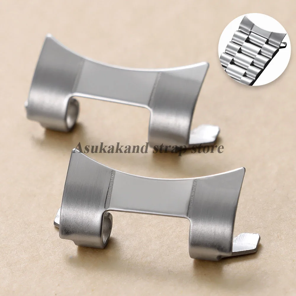 Edelstahl-Adapter für Rolex für Oyster für Seiko-Armband, gebogener Endverbindungsanschluss, 12/14/16/18/19/20/22/24 mm, Zubehör