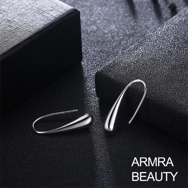 Lightweight Teardrop Gold Hoop Earrings for Women - Chunky 14k Gold Plated Pull Through Earrings Huggie High Polished Statement