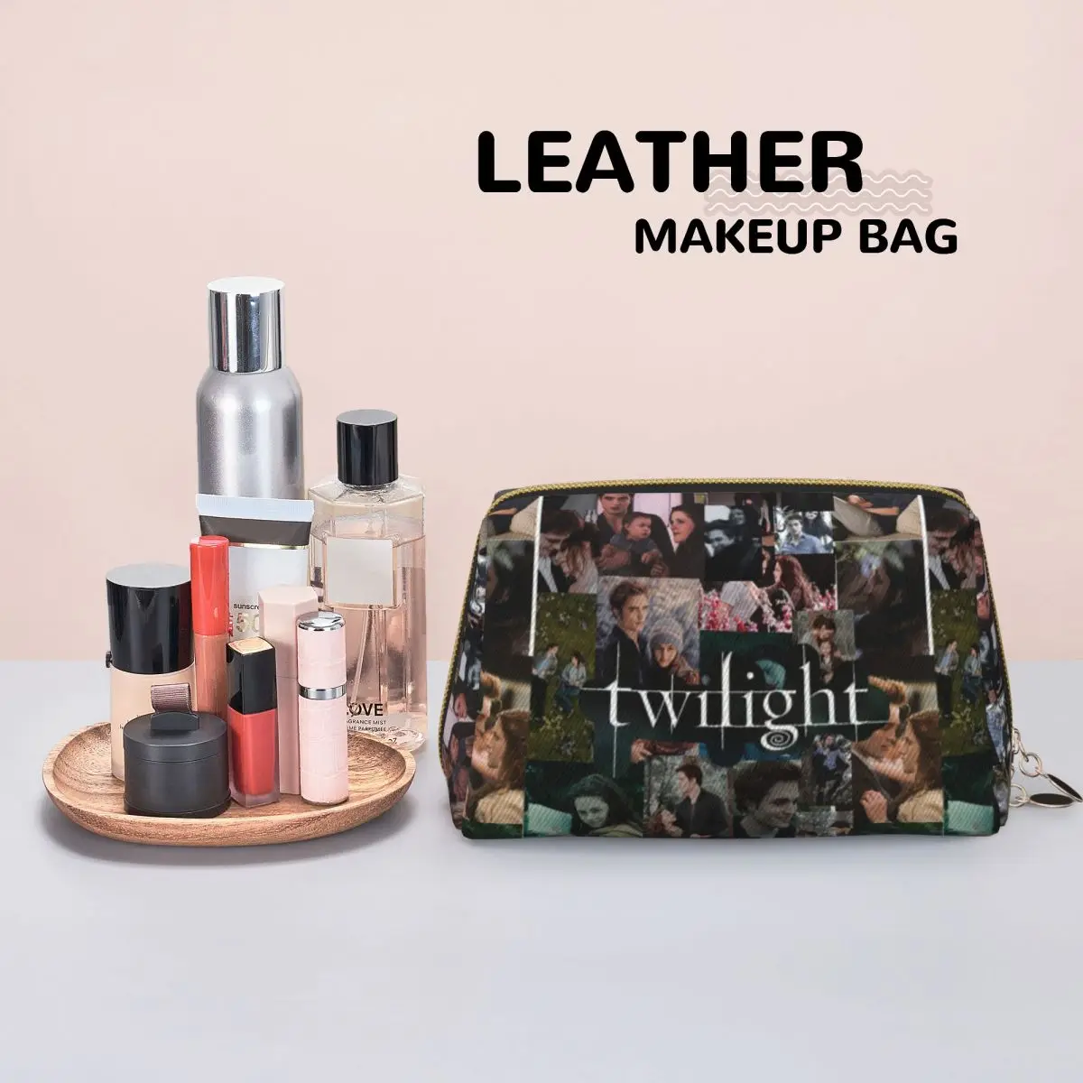 Edward Cullen Twilight Women Cosmetic Bags Travel Makeup Organizer Pouch Toiletry Storage Dopp Kit Case