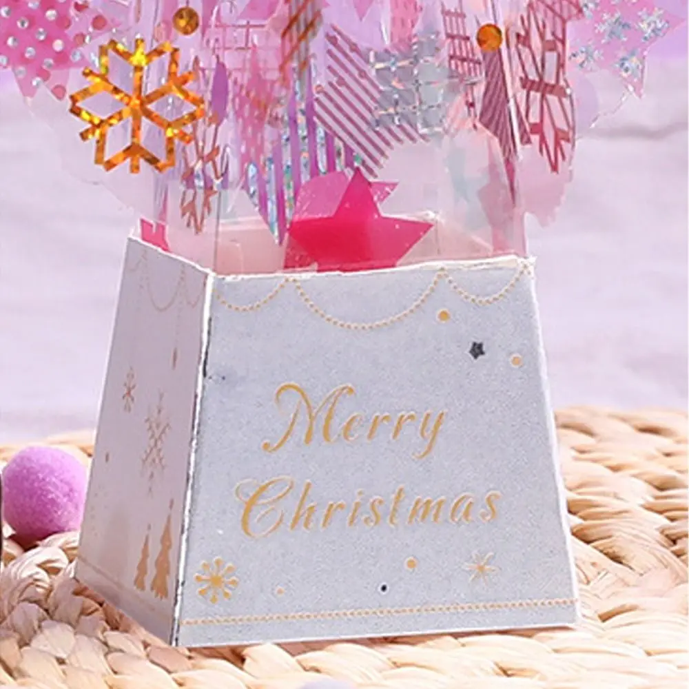 Kids Gifts Foldable Christmas Crystal Greeting Card Paper Handmade Appreciation Card Wishing Elegant 3D Gift Card New Year Gifts