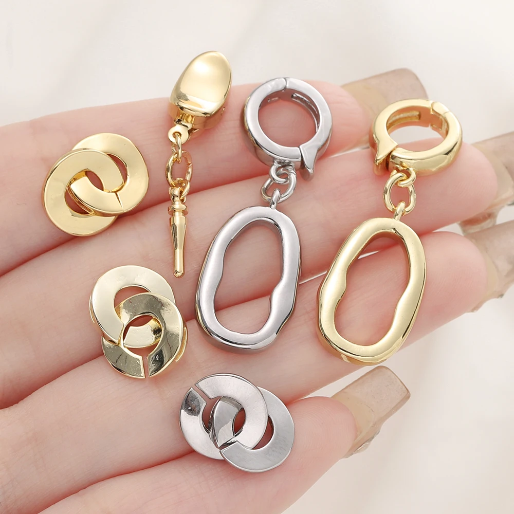 1pcs 14/18K Gold Color Plated Metal Copper Necklace Clasp Connectors for DIY Jewelry Making Necklace Making Accessories image 5