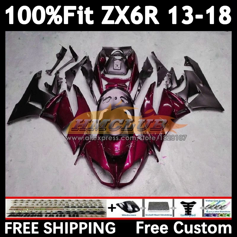 Body For KAWASAKI NINJA ZX-6R 2013 2014 2015 2016 2017 2018 159No.87 ZX 636 6R ZX636 ZX6R 13 14 15 16 17 wine red 18 Fairing