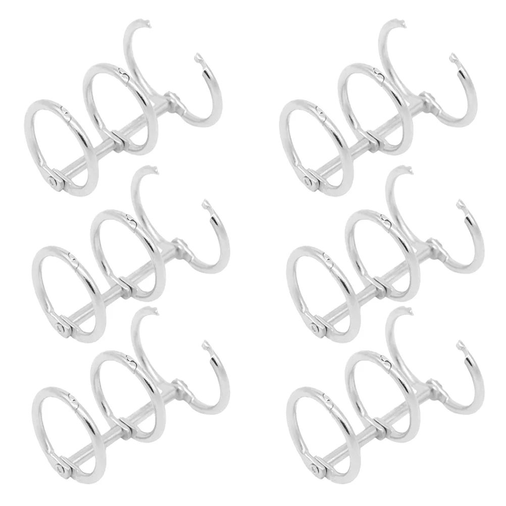 6 Pcs Book Rings Loose Leaf Binder Metal Keyring Scrapbook DIY Office for Flash Cards Binders