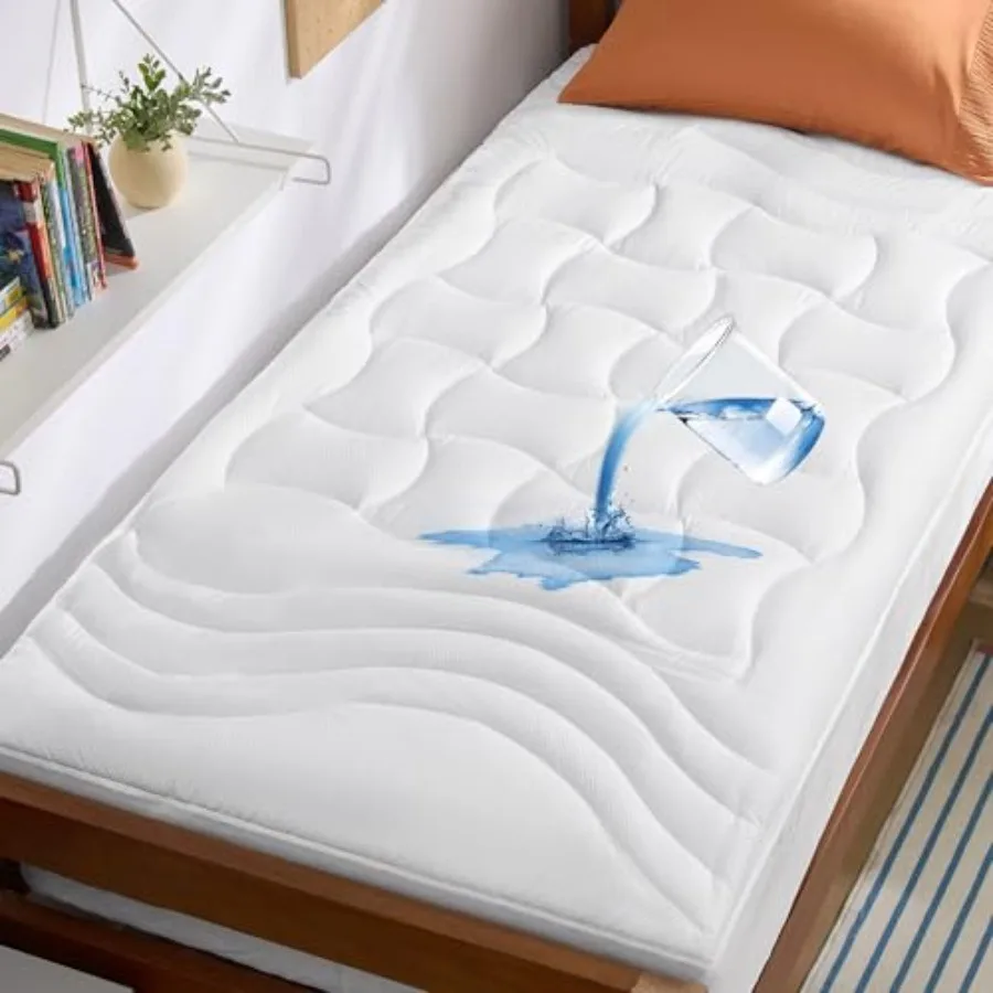 

Mattress Protector Waterproof - Extra Long Waterproof Mattress Topper Pad for College Dorm Essentials Noiseless Bed Cover Padde