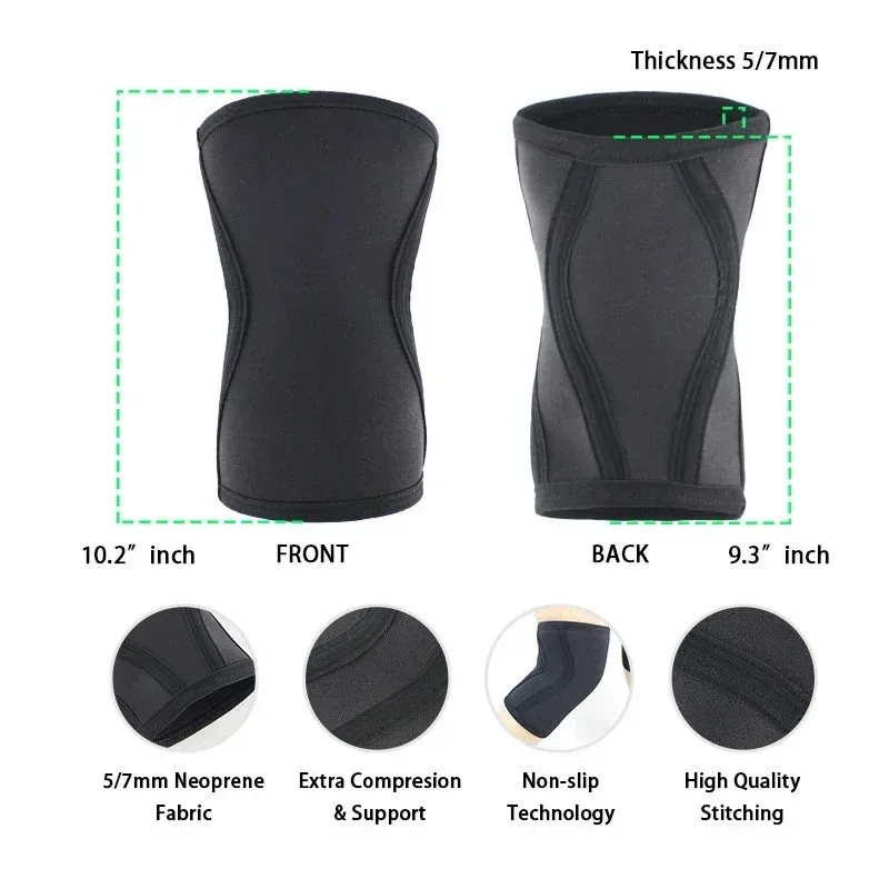 1pc Knee Sleeves Compression Knee 7mm Neoprene Protector Support Knee Pad for Gym Basketball Cross Training Squats Women Men