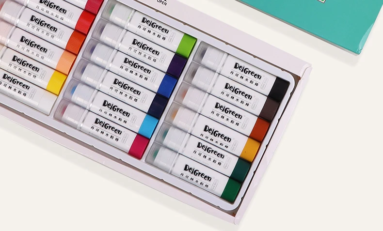 Professioneller fester Gouachestift, Basic/Macaron-Pastelle, Buntstifte, Malerei, Kinder, Zeichnen, Kunstbedarf, ungiftiger Wachsstift, DELGREEN – Detail 21