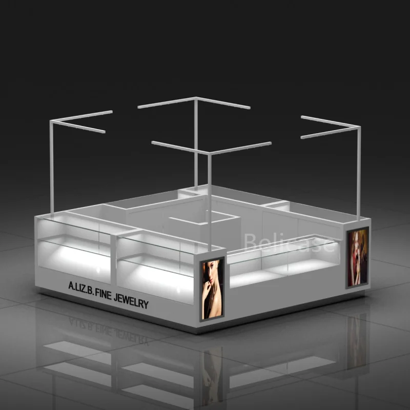 

Customized. Custom Jewelry Display showcase shop glass cabinet retail store fixture jewelry kiosk