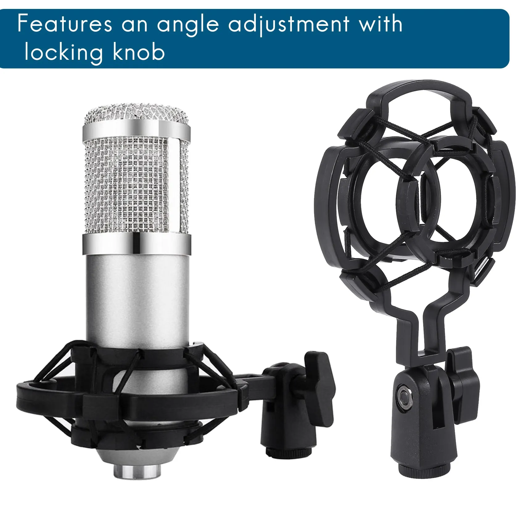 TOP Universal Professional Condenser Microphone Mic Shock Mount Holder Studio Recording Bracket For Large Diaphram Mic Clip