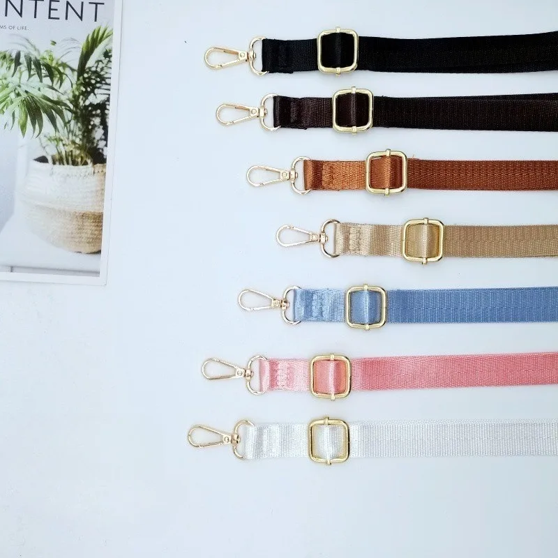 حزام حقيبة الكتف حزام بديل واسع للحقائب النايلون امرأة حقيبة ساعي الملحقات الفضة مشبك معدني حقيبة الأشرطة