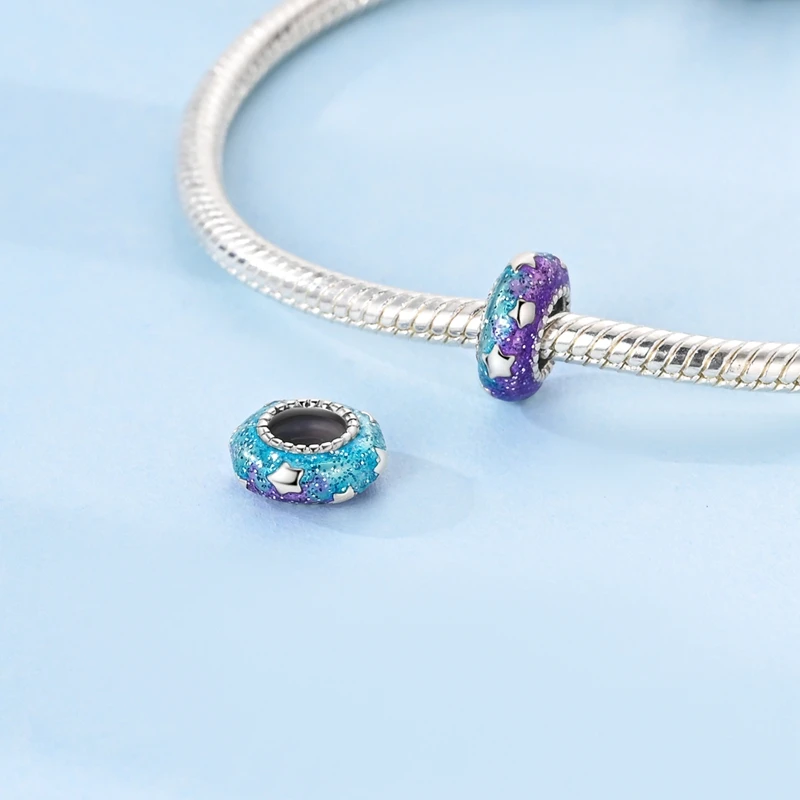 925 الفضة حسن الحظ سحر الأخضر الأزرق الأرجواني فراشة الخرز صالح الأصلي سوار DIY غرامة مجوهرات للنساء هدية #2