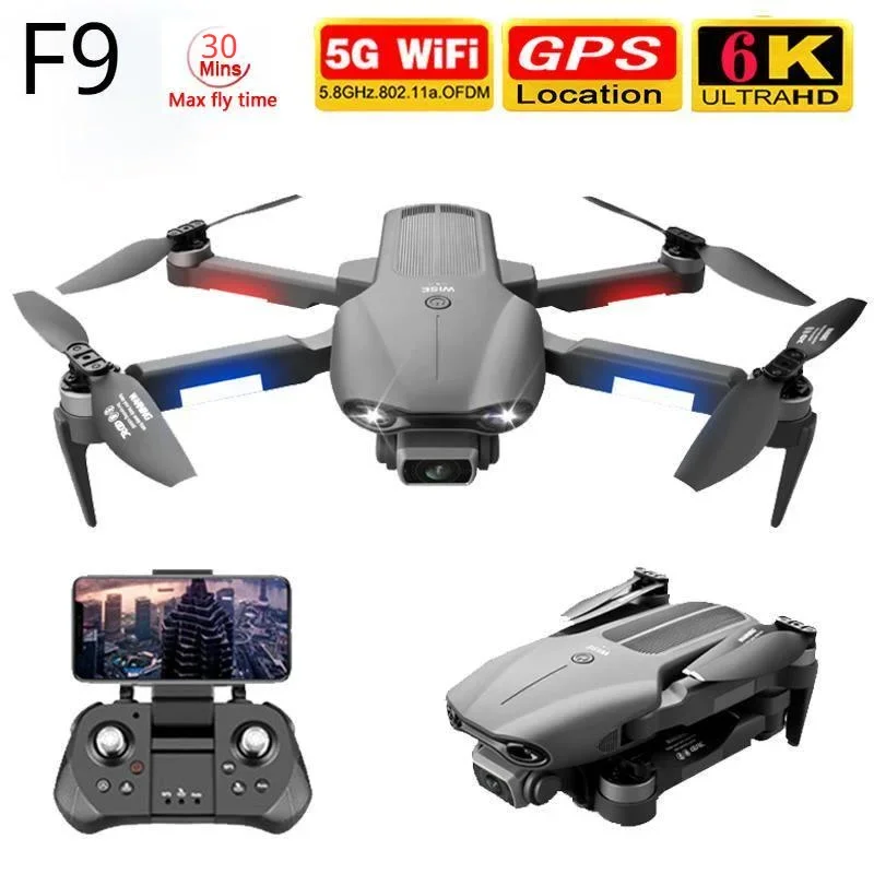 2024 mini F9 drone 6K dual HD camera 4K professional aerial photography brushless motor foldable quadcopter RC distance 1200M