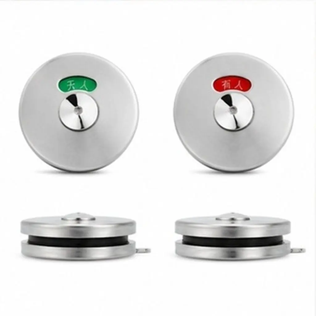 Metal Red Green Indicator Door Lock for Public Toilets Stainless Steel Toilet Privacy Lock Vacant Engaged Signage Airport