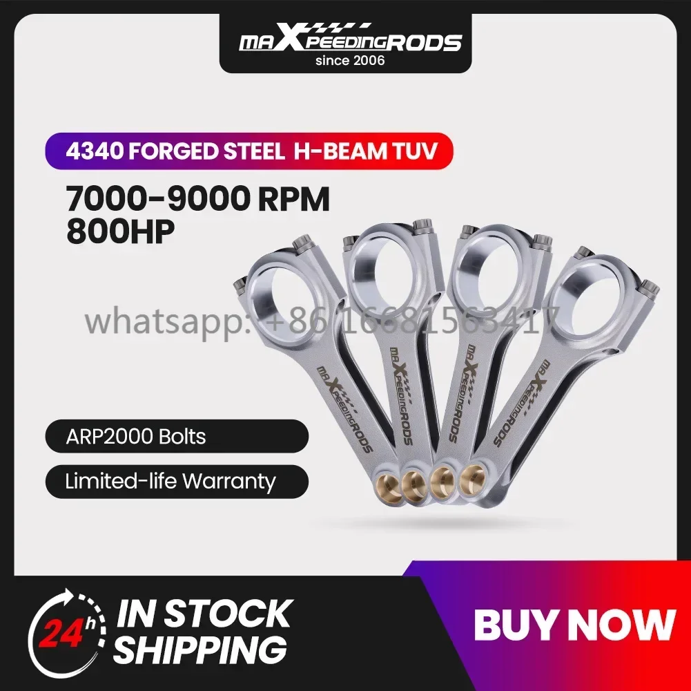 Forged Steel H-Beam Connecting Rods+ARP Bolts For MG MGB 5 Main Bearing Conrods Conrods Bellie Belias Pleuel