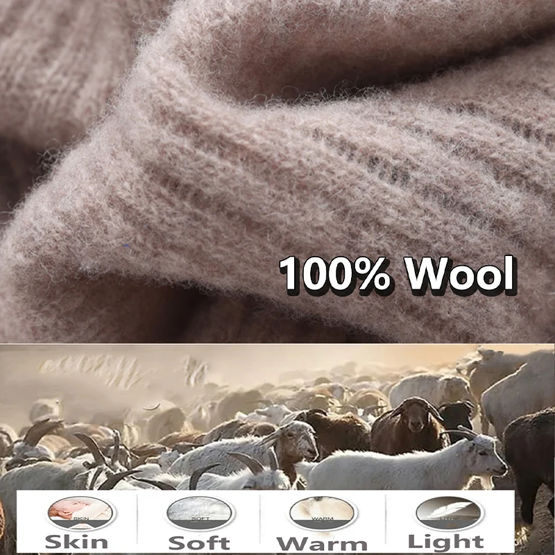 100%Wool Knitted Oversize Poncho Loose Shawl Women Soft Warm Cashmere Lightweight Irish Wrap Dual-Use Vest Scarf Cardigan Cape