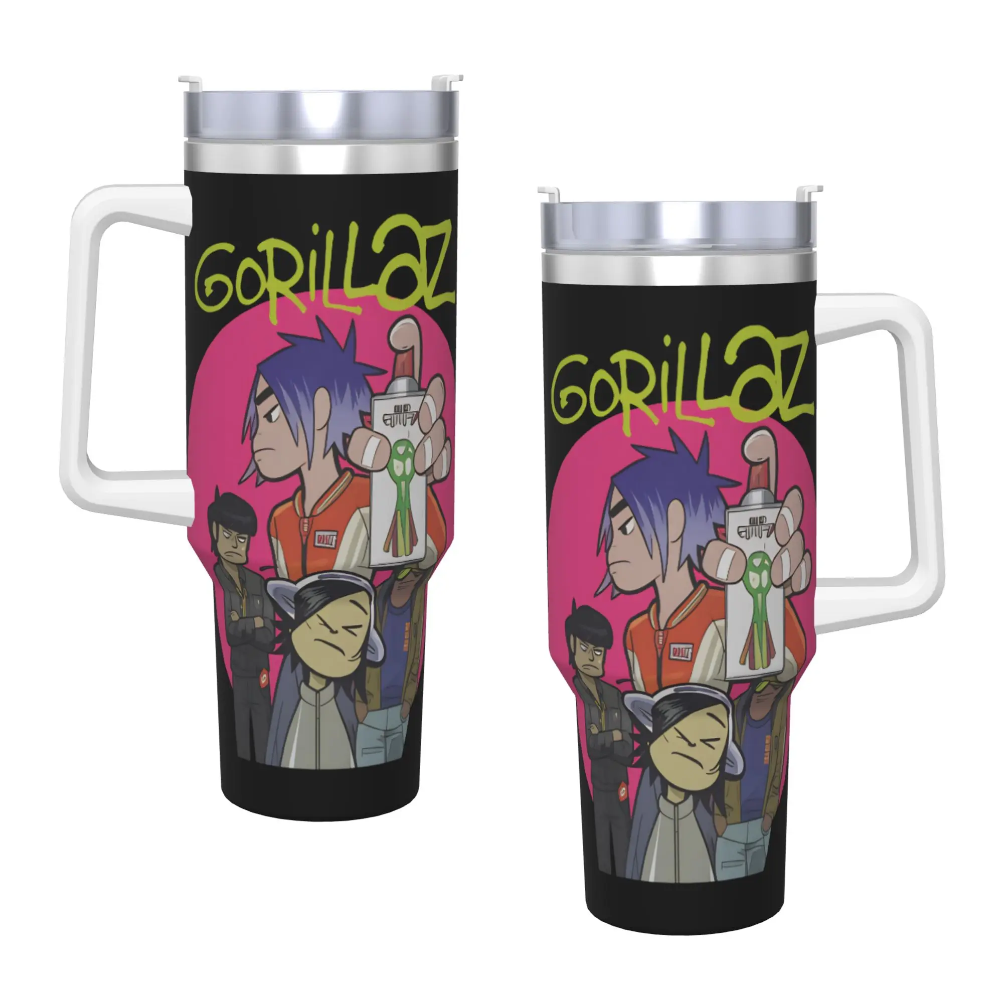 Stainless Steel Tumbler Gorillazs Thermal Mug  Heat Preservation Cold Drink Mugs Cup Beach Graphic Water Bottle