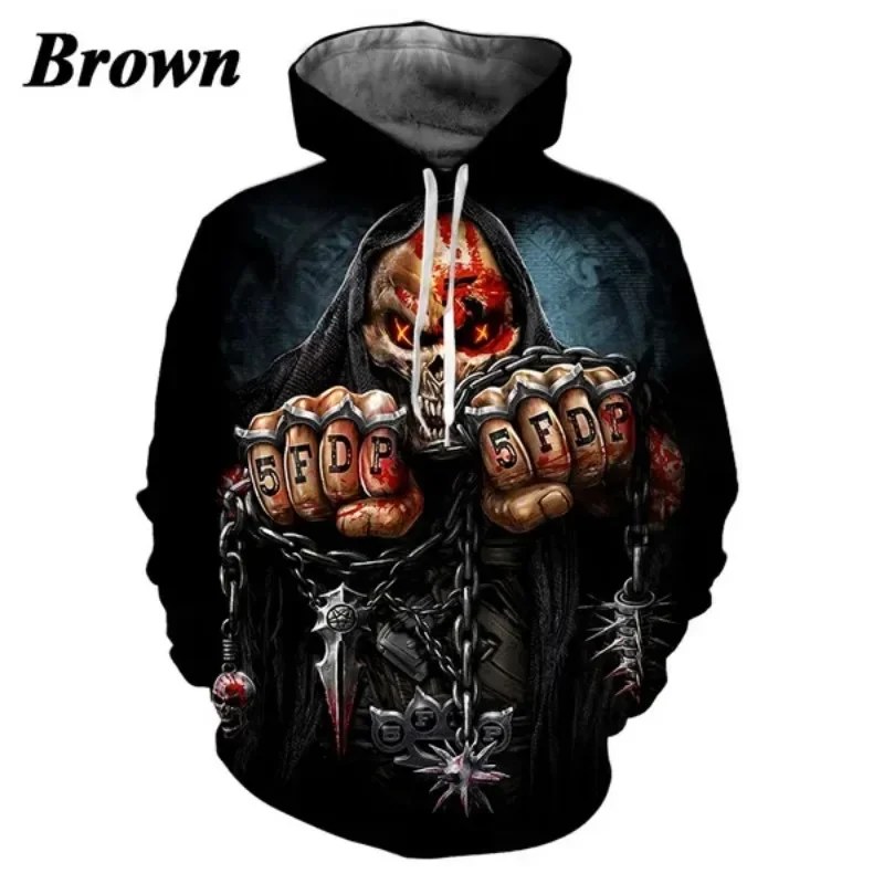 Men\'s and Women\'s Five Finger Death Punch Hoodies 3D Printing Casual Autumn and Winter Sweatshirts Hip-hop Rock Hoodie