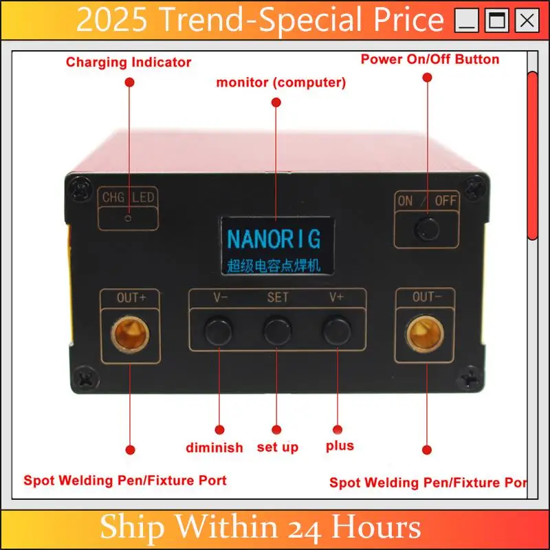 

A61Z Deals 1 PCS Pocket Handheld Spot Welder Machine 18650 Lithium Battery Touch Welder -EU Plug AC220V