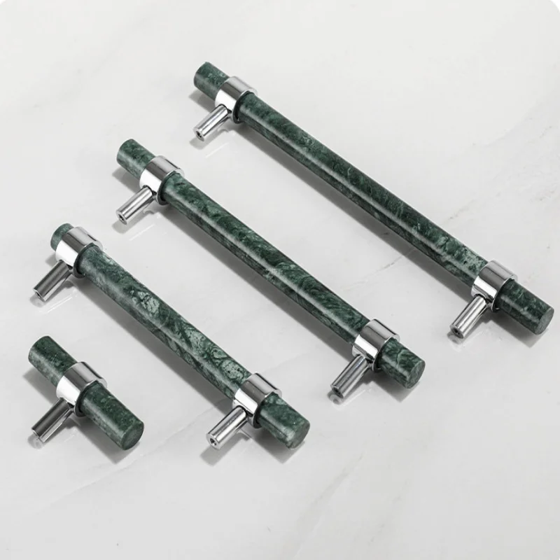 Long Bar Natural Marble Wardrobe Handle Cabinet Drawer Door Knobs Brass Furniture Handles For Kitchen Shoe Wine Cupboard Pulls