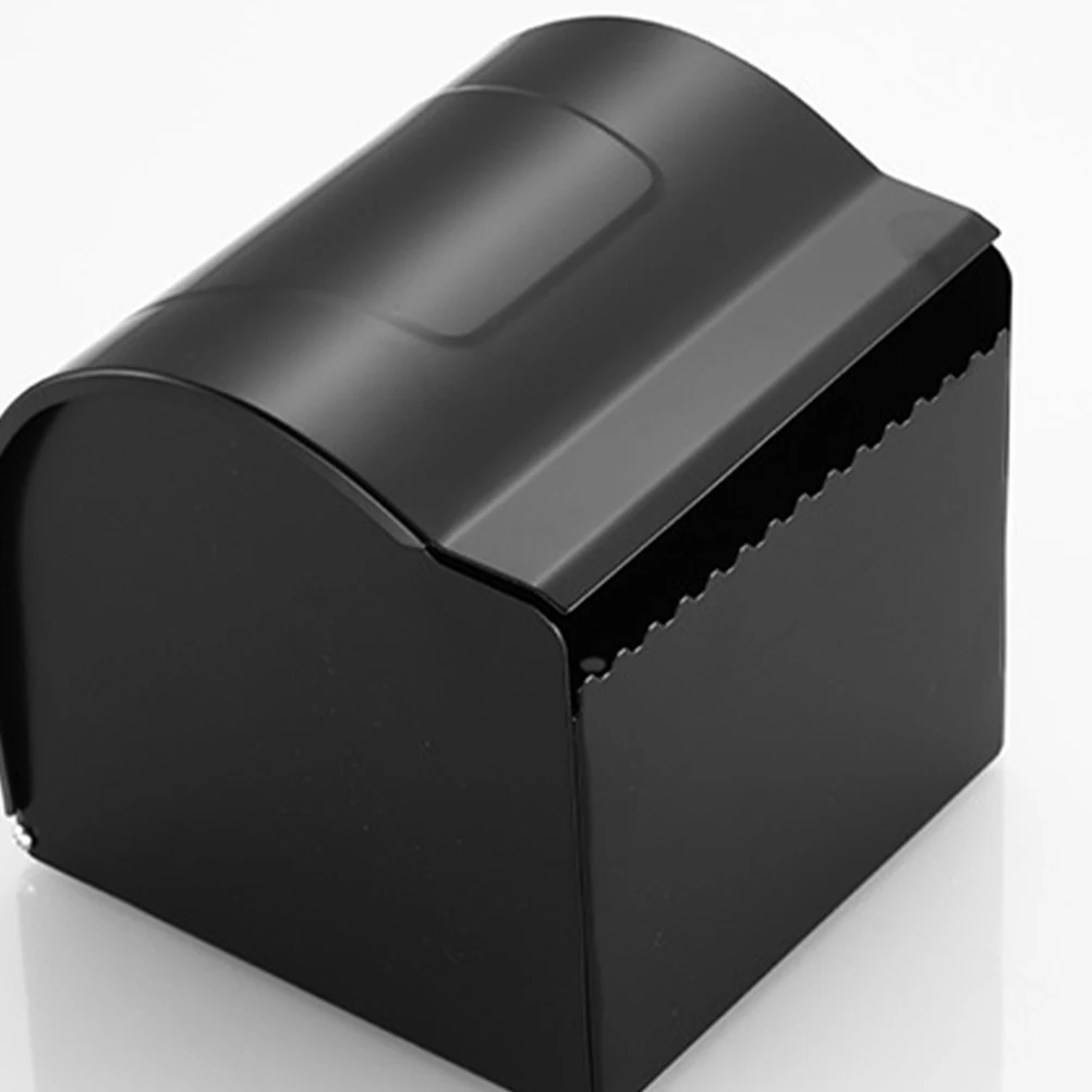 

Bathroom Wall Mount Tissue Paper Box Black Aviation Aluminum Toilet Paper Holder Anti-Rust with Cover Easy Pull Roll Dispenser