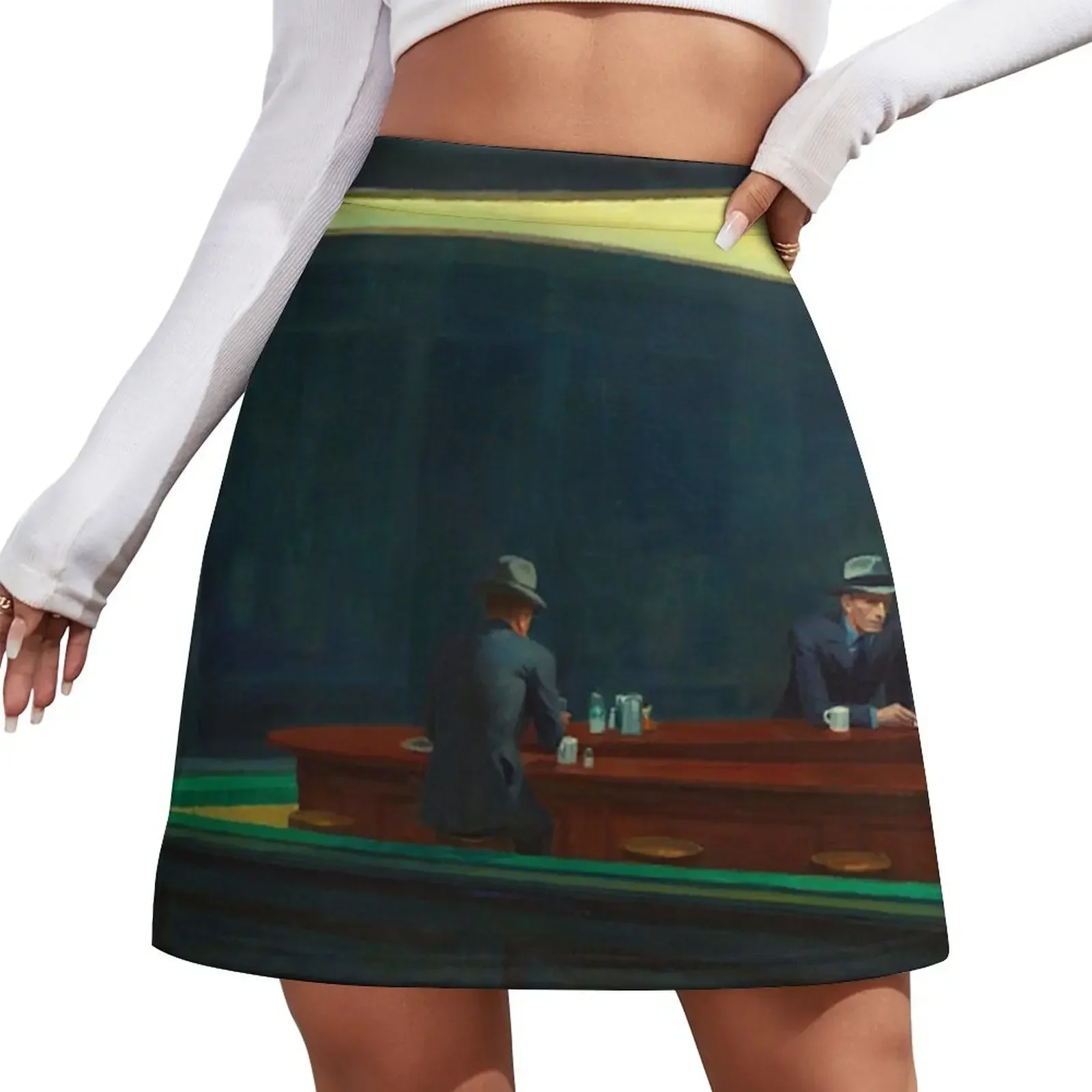 

NIGHT HAWKS - EDWARD HOPPER Mini Skirt korean luxury clothing skirts for women