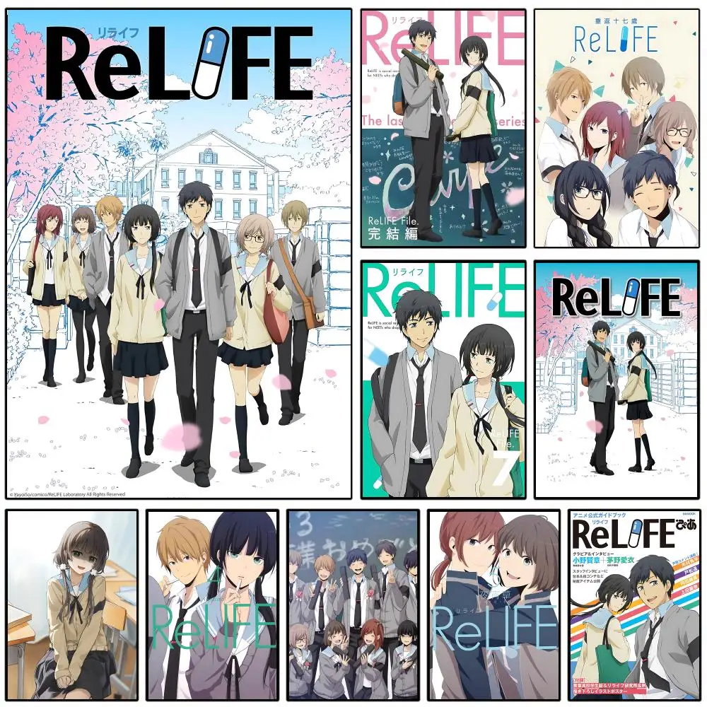Póster de pared R-ReLIFE Campus Comics, autoadhesivo, impermeable, para decoración de habitaciones de dibujos animados/anime y dormitorios, y tiendas minoristas de manga