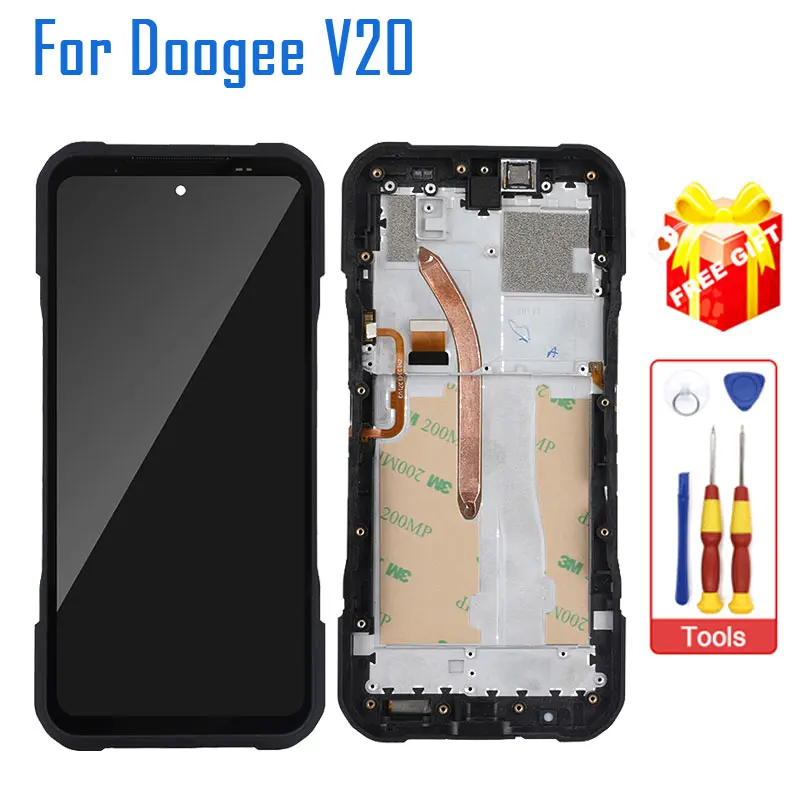 

New Original DOOGEE V20 2400*1080 LCD Display +Touch Screen Display With+Fingerprint+Receiver Module For DOOGEE V20 Cellphone