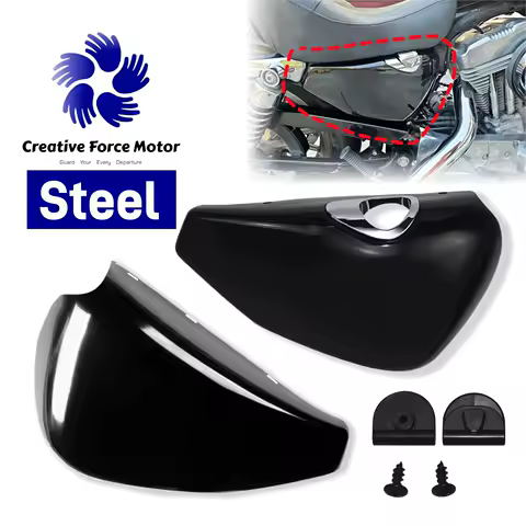 Left Right Steel Battery Side Fairing Cover Motorcycle Parts For Harley Sportster XL 1200 Iron 883 Roadster Nightster 2004-2013