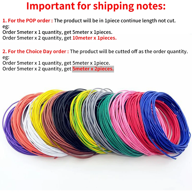 5/10M Electronic Wire 30AWG - 16AWG PVC Insulated UL1007 LED Lamp Lighting Line Tinned Copper Cable