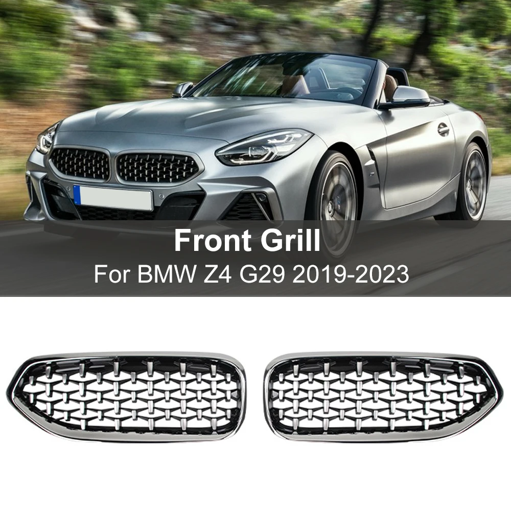 

2 Pieces Front Bumper Kidney Grill Grilles Diamond Racing Grills for BMW G29 Z4 20I 30I M40I 2019-IN Meteor Style Accessories