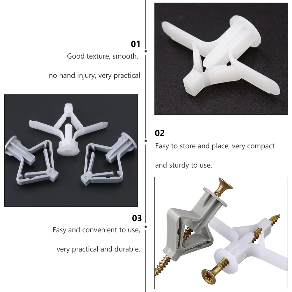 250 قطعة نوع الطائرات الجبس مجلس توسيع أنبوب جوفاء البلاستيك الانتفاخ التوصيل دائم العملي السحابة M8x38 الجبس مجلس الانتفاخ