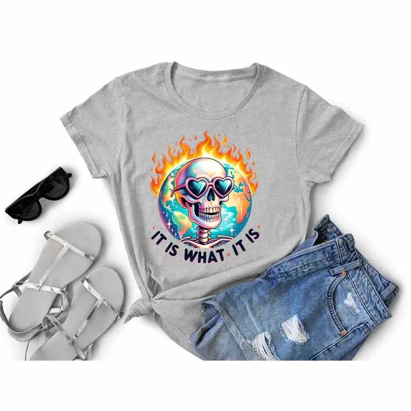 Cool Skull Iron On Drink Coffee Patch On Clothing  Cartoon Fashion Heat DTF Transfer Cereal Killer Sticker For T Shirts