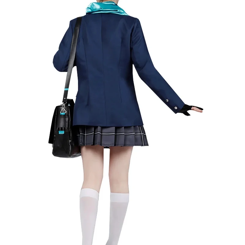 

A;5'v\7,g'Game Archive Sunaookami Shiroko Cosplay Costume JK School Uniform Suit Skirt Blue Scarf Halloween Carnival 3'd,5;h.9/