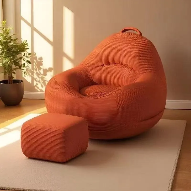 Corduroy Lazy Sofa Living Room Water Drop Shape EPS Filled Single Seater Bean Bag Indoor Resting Bean Bag Lounge Chair Furniture