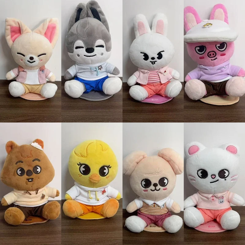 

NEW SKZOO Official Co branded Same Style Plush Keychain Stray Kids Bang Chan Felix Fashion Cute Pendant Gift Sitting Plush Toy
