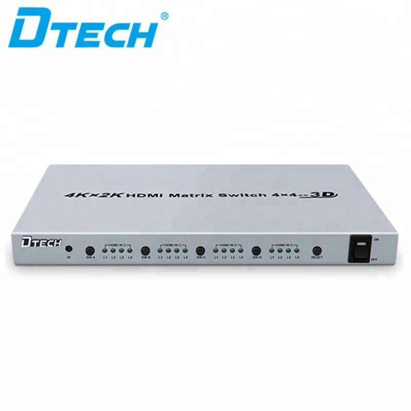 Dtech 고품질 3D 4Kx2K HDMI 매트릭스 스위처 4입력 4출력 HDMI 매트릭스 스위치 4x4