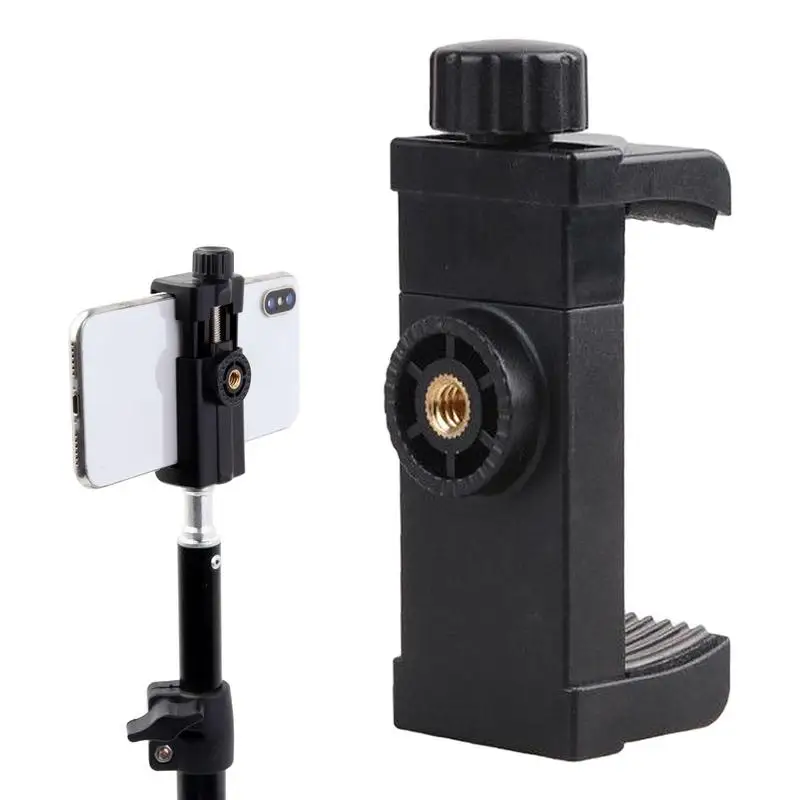 

Universal Tripod Mount Adapter Cell Phone Clipper Holder Vertical 360 Rotation Tripod Stand ForiPhone X 7 Plus For Samsung