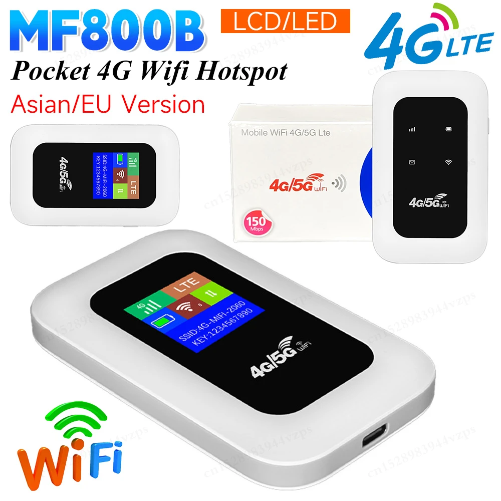 4G SIM Card Router WiFi Repeater 150Mbps Pocket WiFi Hotspot 2100mAh Portable WiFi Router Mini Outdoor Router for Home Office