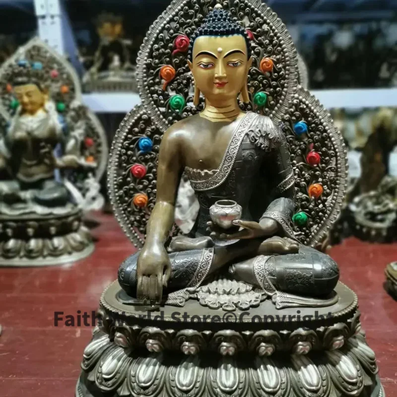 Wholesale Buddhist products # 65cm Tibet temple home Patron saint bronze Sakyamuni Buddha statue bless safe health good luck