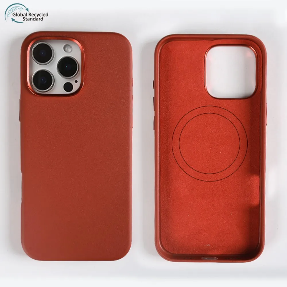 Eco-friendly Magnetic Leather Phone Case For Iphone 16 Pro Max Cover For Iphone 15Pro Magsafe Wireless Charging Vintage Fundas