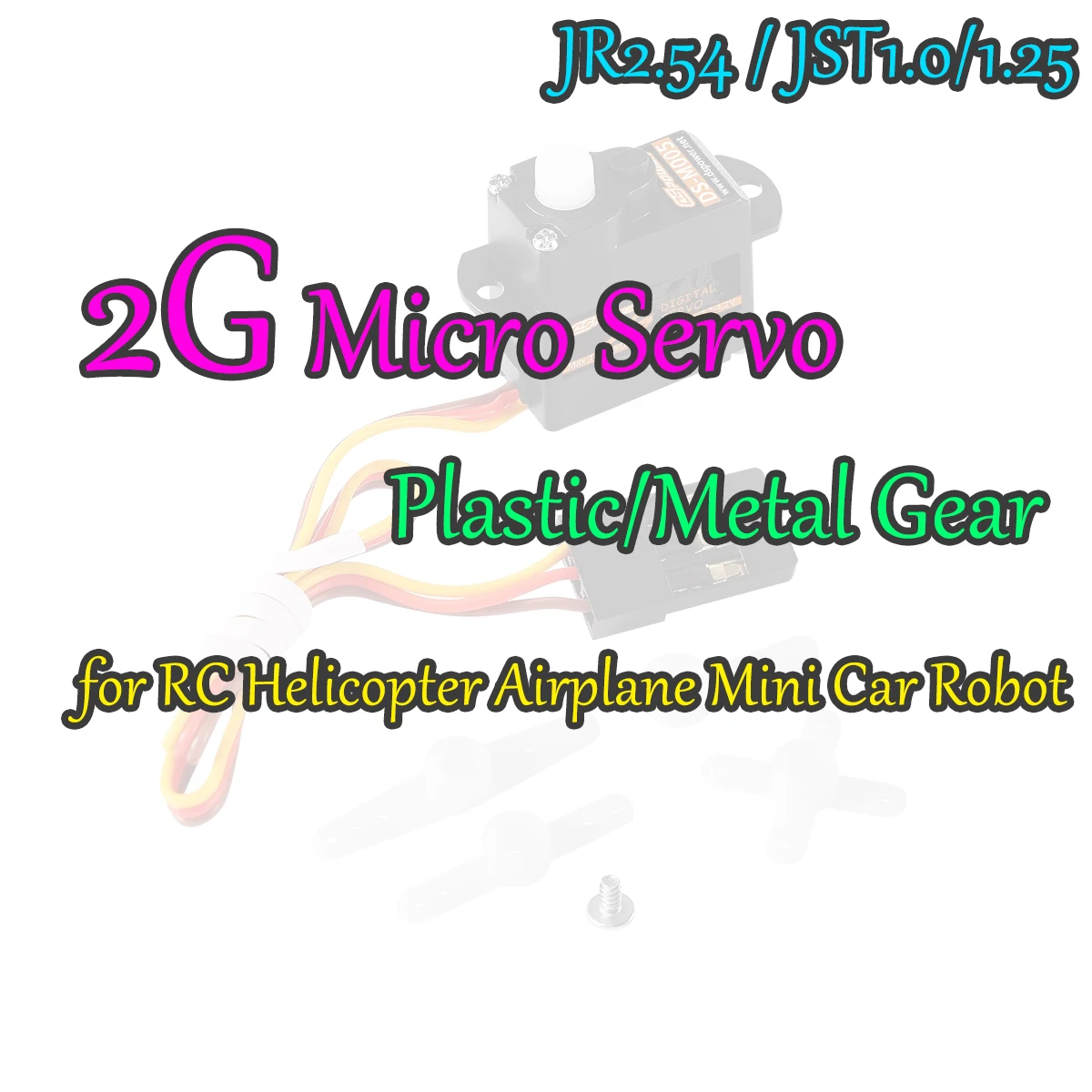 

Сервопривод DSpower 2G Micro Servo с пластиковыми/металлическими шестернями JR/JST для радиоуправляемых моделей самолетов, вертолетов, планеров, мини-машинок, лодок, роботов
