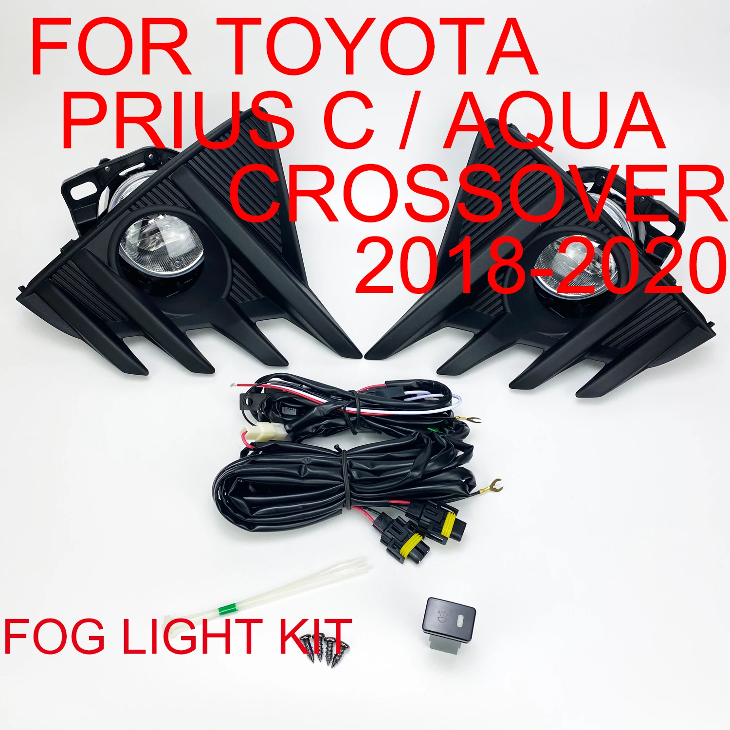 

Bumper Fog Lights Driving Lamps For Toyota Prius C / Aqua Crossover 2018 2019 2020 Right + Left Side With Bulb Switch Bracket