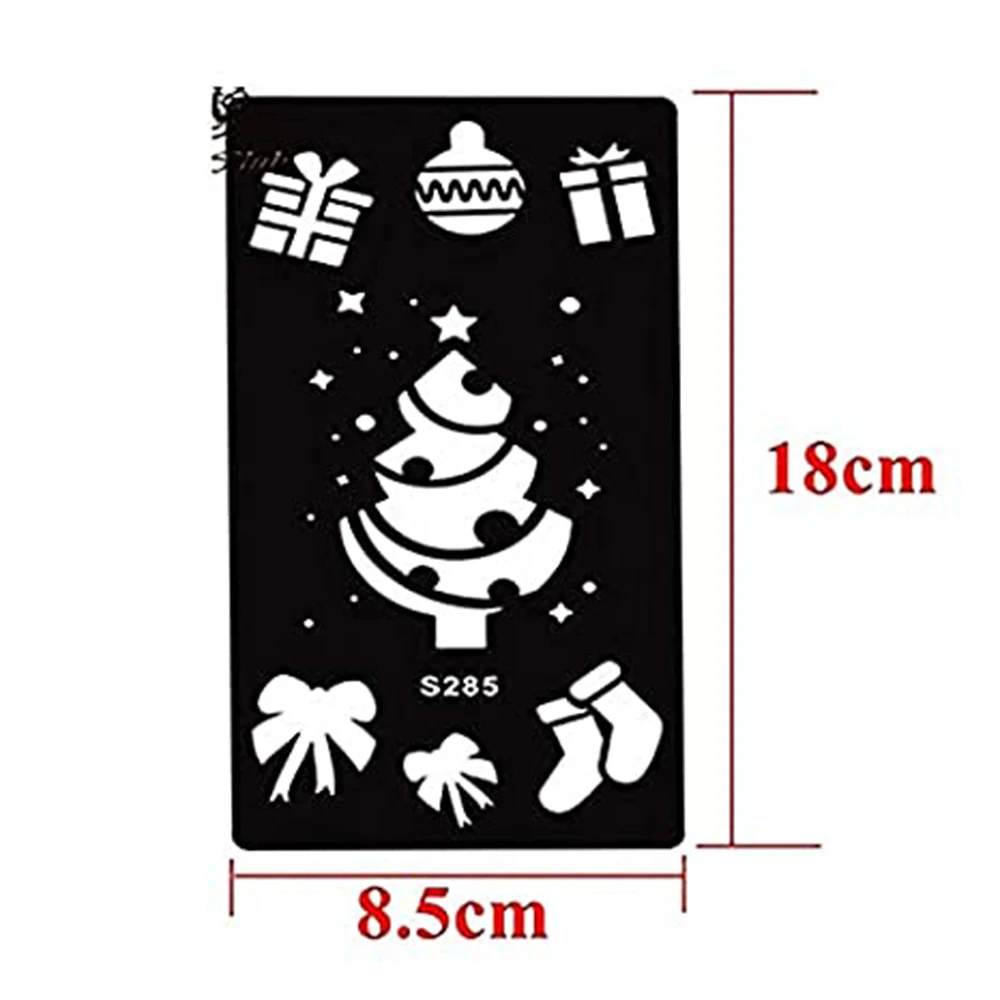 6 Pcs Christmas Temporary Tattoo Stencil Henna DIY Body Art Stickers Template Xmas Wedding Tools Stencils