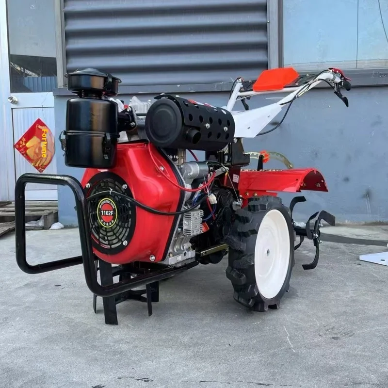 Microcultivador de tracción en las cuatro ruedas tipo 195, cultivador rotativo de 40 hp, máquina de arado multifuncional, herramienta de deshierbe de suelo central para huertos