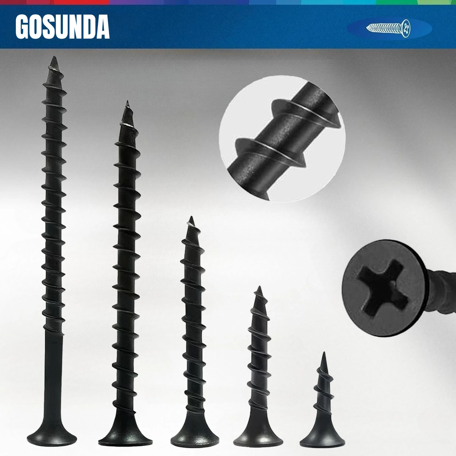 100PCS M4x16-80mm,Drywall Screws,Back Wood Screws,Thick Threaded Gypsum Board Screws,Cross Groove Head Screws,High Hardness
