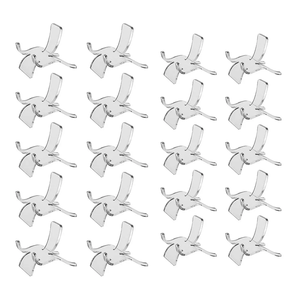 

20Pcs Acrylic Display Stands Lightweight Portable Clear Holder for Small Collections Minerals Agates Corals Pottery