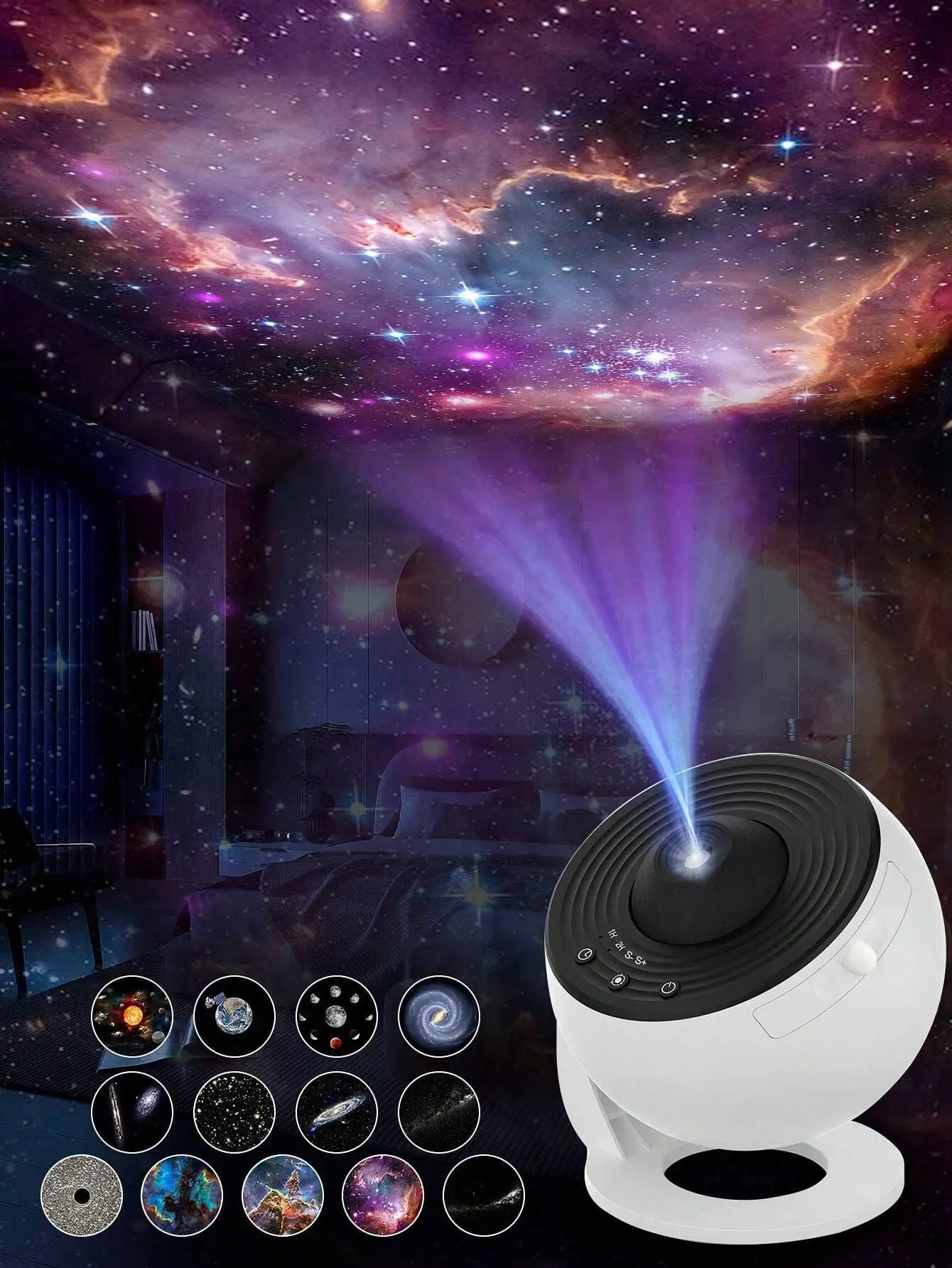 

Earth & Galaxy Projection Lamp: 13 Films, HD Focus Adjustable Star Night Light for Bedroom Atmosphere