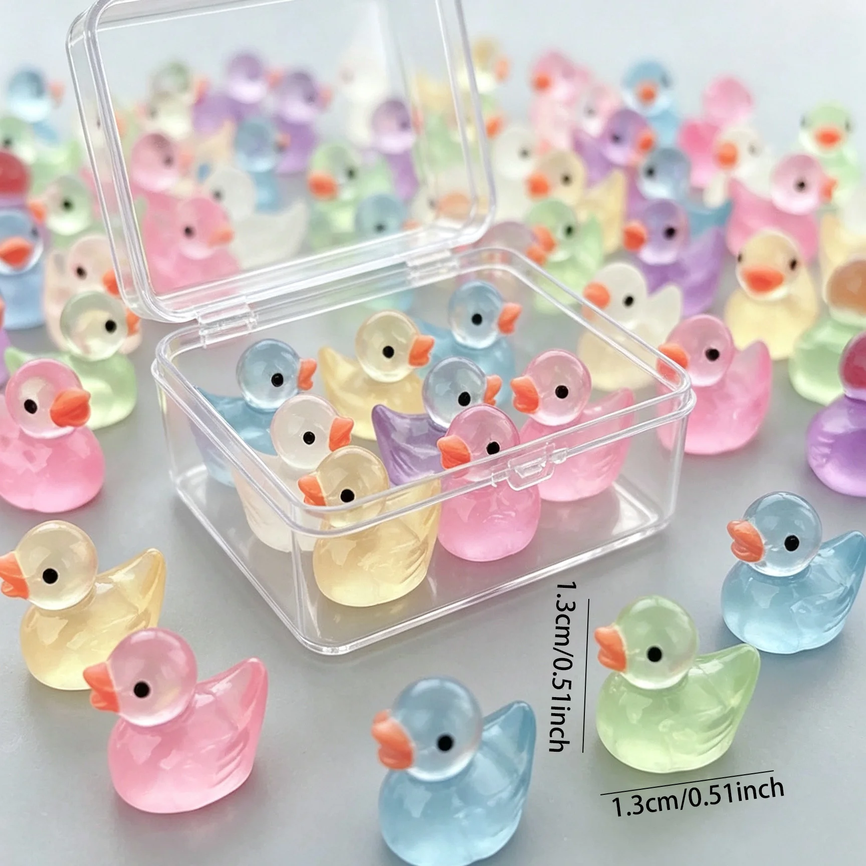 Mini Duck Model Decorative Ornaments 5/30/100 Pack for Home Garden Decoration Crystal Colored Ducklings Ideal Birthday Gift