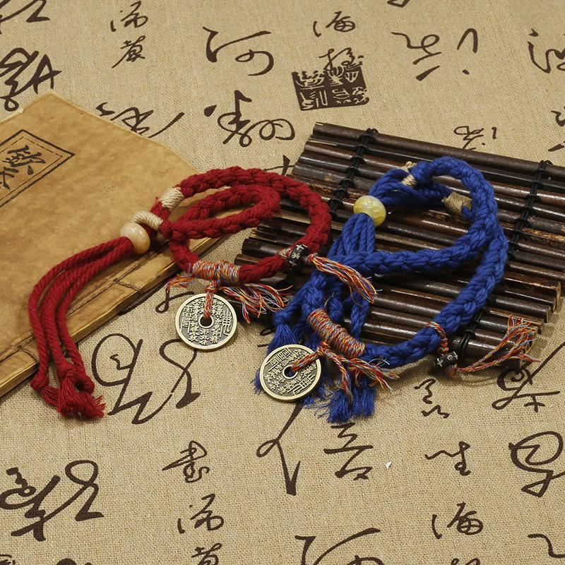 Gelang Uang Hantu Gunung Tiongkok Gelang Tenun Tangan Tibet Angin Nasional Gelang Merah Keberuntungan Gelang Tali Bang