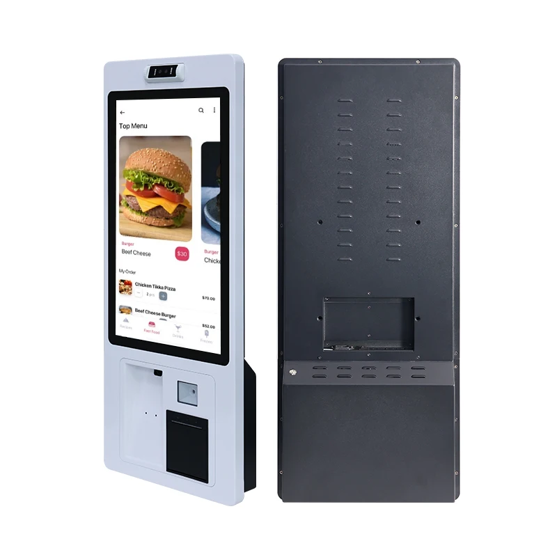 Quiosco touch di alta qualità interamente in metallo da pavimento 20 21 Schermo ad alta luminosità per interni/esterni da 22 pollici Stampante/scanner/scheda OEM