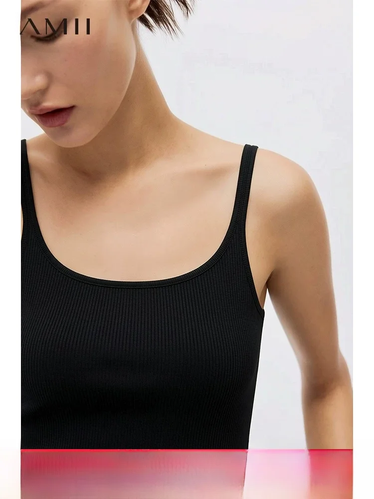 

Slim Fit U-Neck Strap Vest Women's Inner Wear Slimming Top Summer New Style Square U-Neck Thin Strap Vest Casual Commute Style